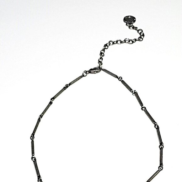 Sylvie Germain black & pewter Modernist necklace - Picture 3 of 9